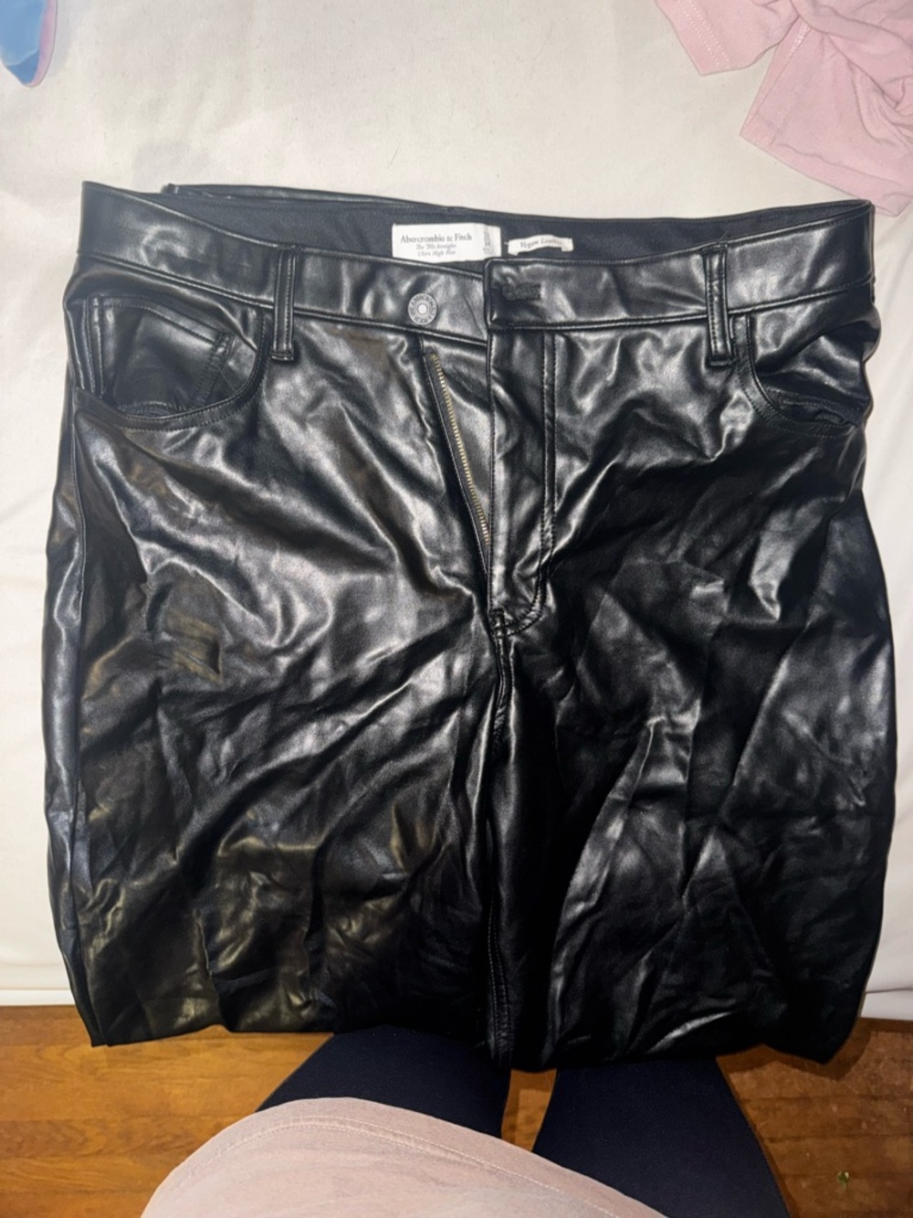 Abercrombie & Fitch Black Vegan Leather Pants